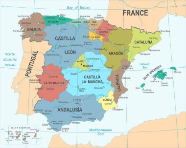 Spain Map - Vector Illustration clipart