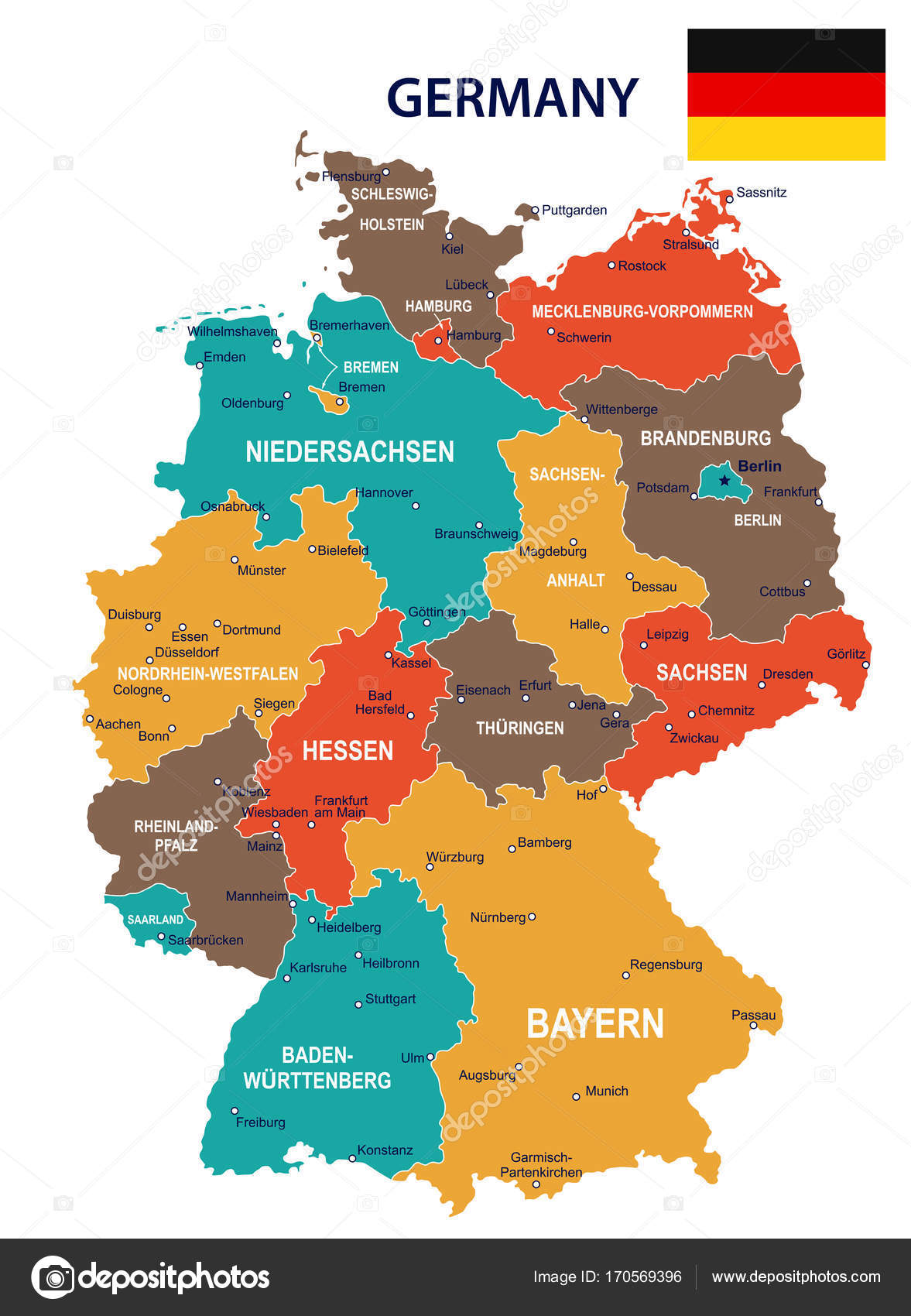 Alemania Mapa / Mapa de Alemania - Alemania Destinos / Desde a