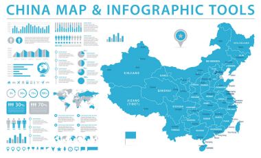 China Map - Info Graphic Vector Illustration clipart