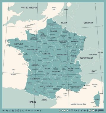 Fransa: - Vintage vektör çizim