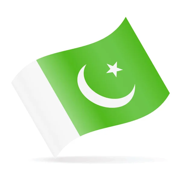 Bandera de Pakistán Vector ondeando icono — Archivo Imágenes Vectoriales