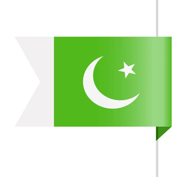 Paquistão Bandeira Vector Bookmark Ícone —  Vetores de Stock