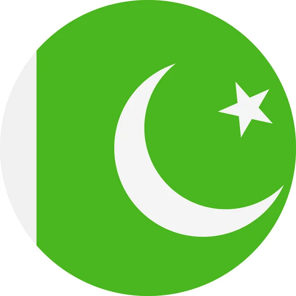 Paquistão Bandeira Vector Round Flat Icon —  Vetores de Stock