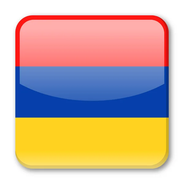 Armenia Bandera Vector Square Icono — Vector de stock