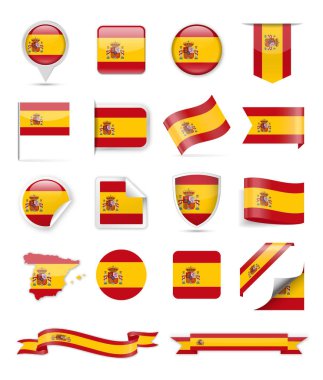 İspanya bayrağı vektör Set