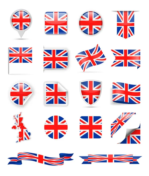 İngiltere bayrak vektör Set
