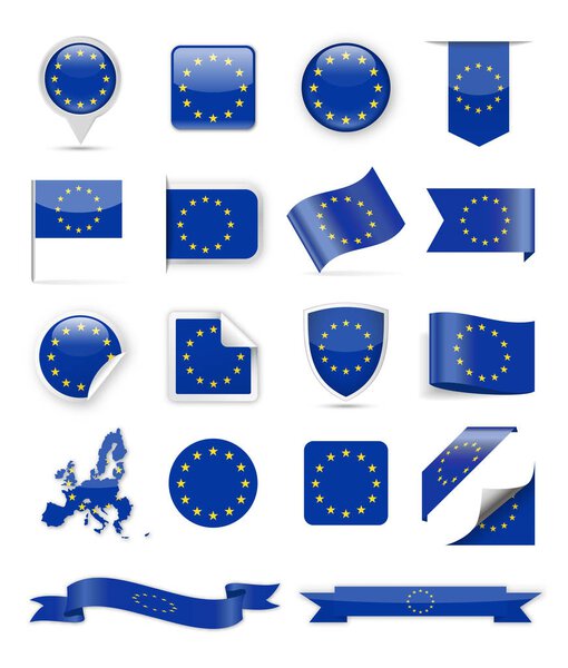 European Union Flag Vector Set