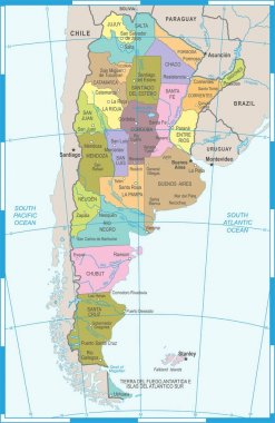 Arjantin Haritası - vektörel çizim