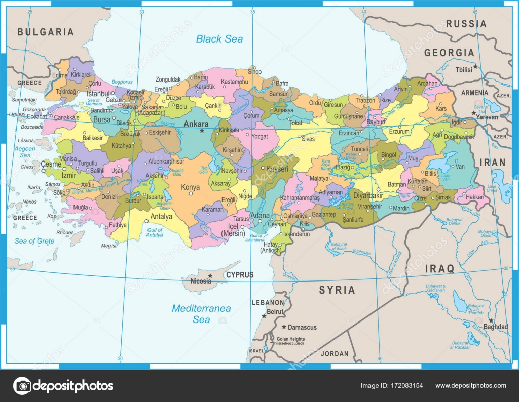 Törökország Domborzati Térkép