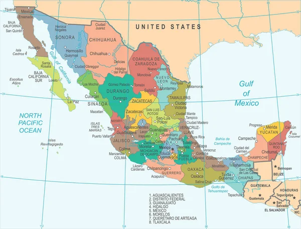 Mexiko-Karte - Vektorillustration — Stockvektor
