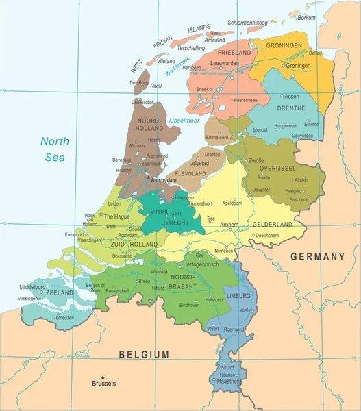 Gedetailleerde kaart nederland