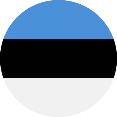 Estonya bayrağı vektör yuvarlak düz simgesi