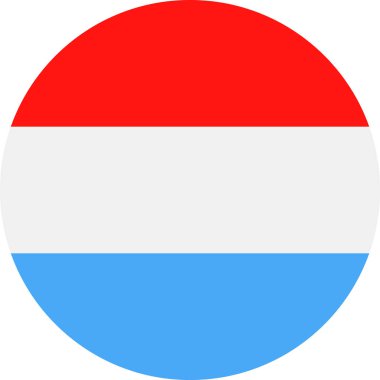 Lüksemburg bayrağı vektör yuvarlak düz simgesi