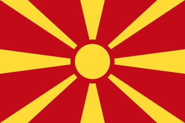 Makedonya bayrak vektör düz simgesi