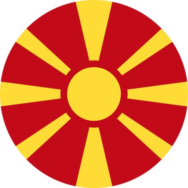 Makedonya bayrak vektör yuvarlak düz simgesi