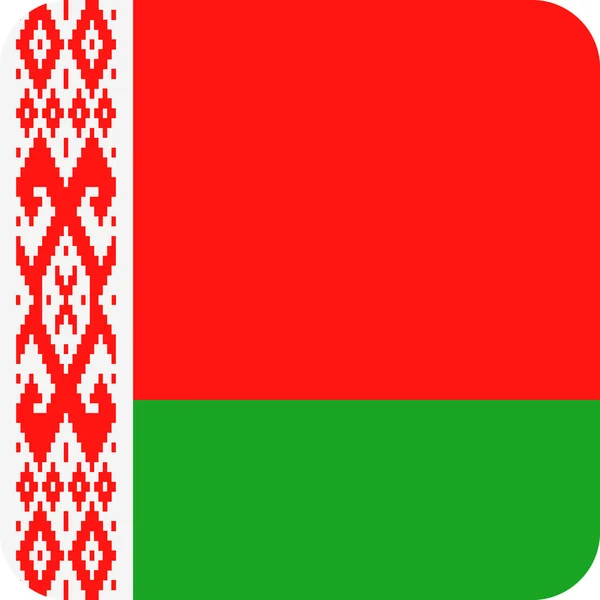 Weißrussland Flaggenvektor Quadrat flaches Symbol — Stockvektor