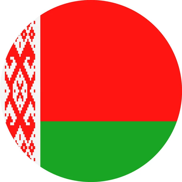 Vektor vlajka Běloruska kulaté ploché ikony — Stockový vektor