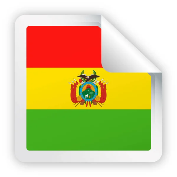 玻利维亚国旗矢量方形角纸图标 — 图库矢量图片