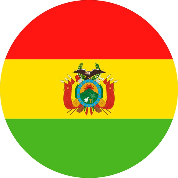 Bolivia Bandera Vector Redonda Icono plano — Archivo Imágenes Vectoriales