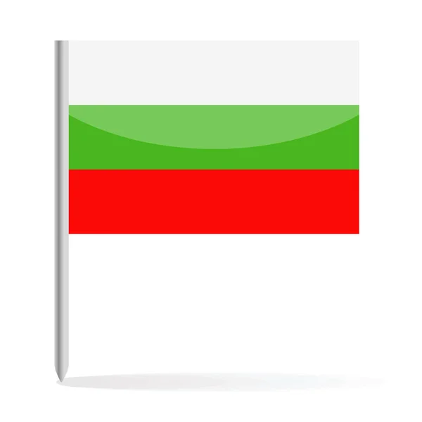 Bulgaria Bandera Pin Vector Icono — Vector de stock