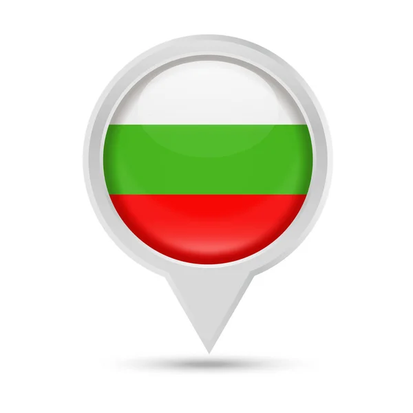 Bandera de Bulgaria Pin redondo Vector icono — Archivo Imágenes Vectoriales