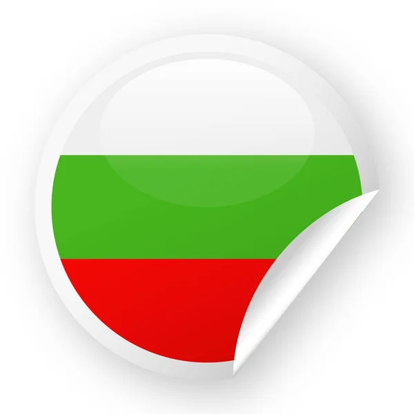 Bandera de Bulgaria Vector Round Corner Paper Icon — Archivo Imágenes Vectoriales