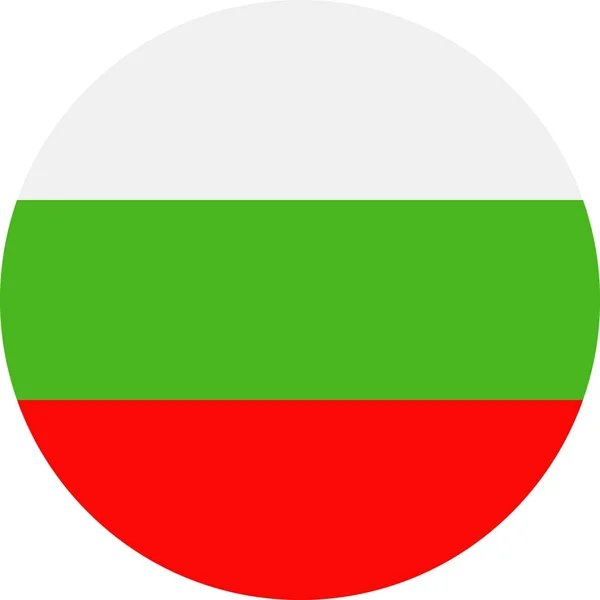 Bulgaria Bandera Vector Ronda Icono plano — Archivo Imágenes Vectoriales