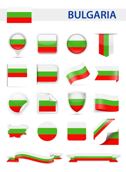 Bulgaria conjunto de vectores de bandera — Vector de stock
