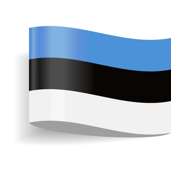 Estonia Bandera Vector Etiqueta Icono — Archivo Imágenes Vectoriales