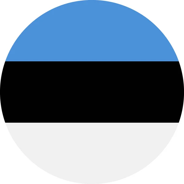 Διάνυσμα σημαία Εσθονίας στρογγυλή επίπεδη εικονίδιο — Διανυσματικό Αρχείο