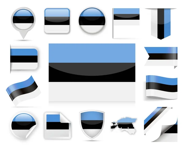 Estonia flaga wektor zestaw — Wektor stockowy