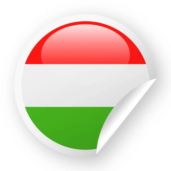 Bandera de Hungría Vector Round Corner Paper Icon — Archivo Imágenes Vectoriales