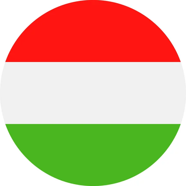 Ungheria Bandiera Icona piatta rotonda vettoriale — Vettoriale Stock