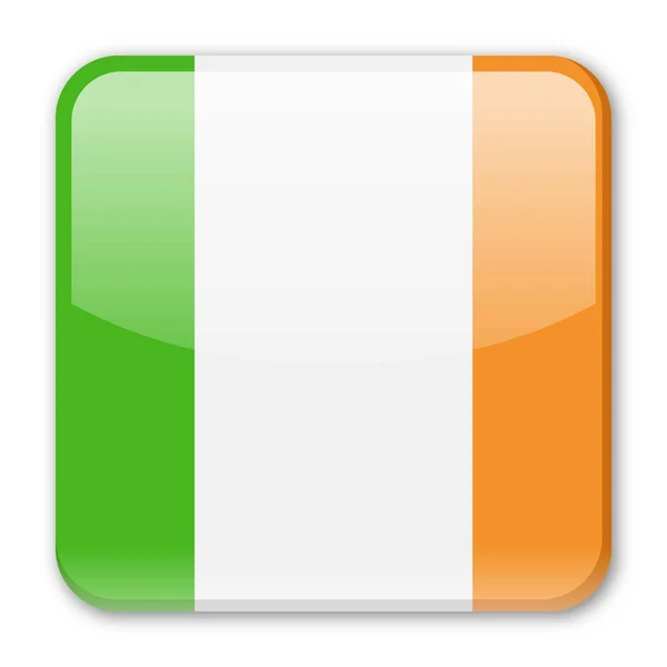 Irlanda Bandera Vector Square Icono — Archivo Imágenes Vectoriales