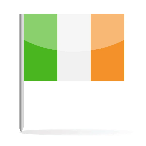 Irlanda bandeira pino vetor ícone — Vetor de Stock