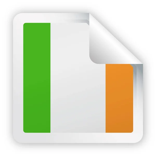 Irlanda Bandeira Vector Square Corner Paper Icon —  Vetores de Stock