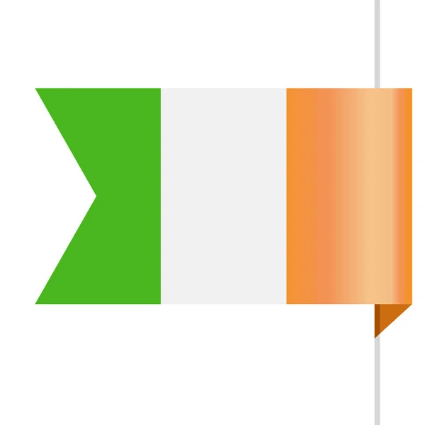 Irlanda Bandiera Vector Segnalibro Icona — Vettoriale Stock