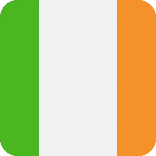 İrlanda bayrağı vektör kare düz simgesi — Stok Vektör