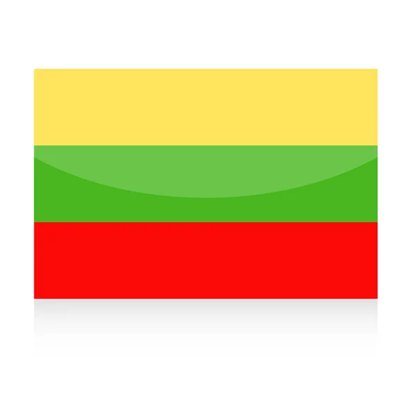 Lituanie Icône vectorielle du drapeau — Image vectorielle