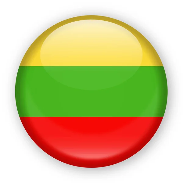 Litauens flagga vektor runda ikonen — Stock vektor