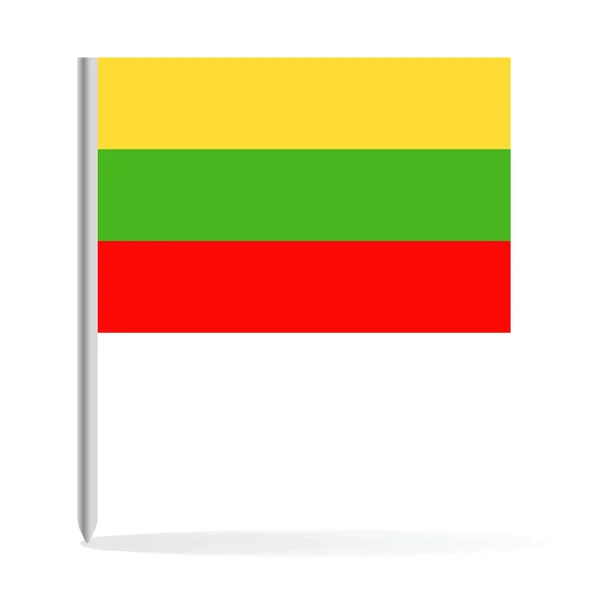 Lituania Bandera Pin Vector Icono — Archivo Imágenes Vectoriales