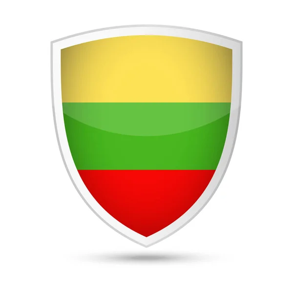 Litauen flaggikonen vektor sköld — Stock vektor