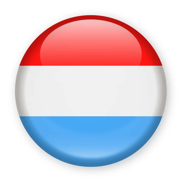 Bandera de Luxemburgo Vector Icono redondo — Vector de stock