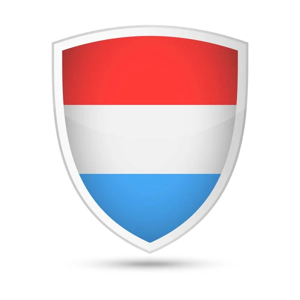 Luxemburgs flagga vektor sköldikon — Stock vektor