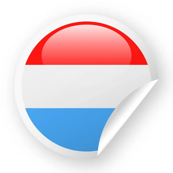 Luxemburgo Bandeira Vector Round Corner Paper Icon — Vetor de Stock