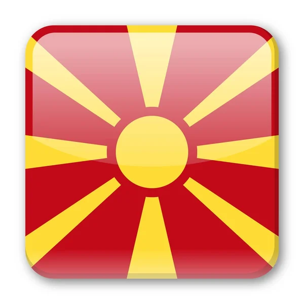 Macedonia Bandera Vector Square Icono — Archivo Imágenes Vectoriales