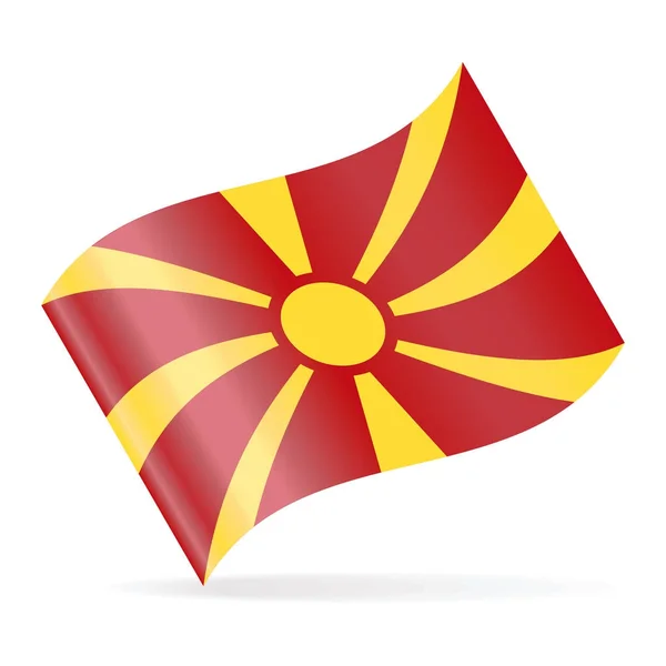 Vector de bandera de Macedonia ondeando icono — Archivo Imágenes Vectoriales