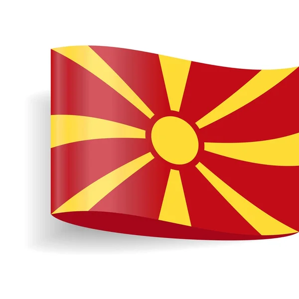 Macedonia Bandera Vector Etiqueta Icono — Archivo Imágenes Vectoriales