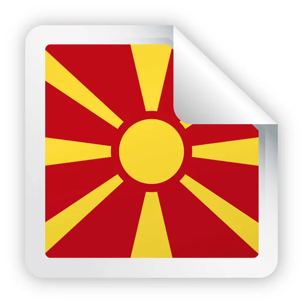 Bandera de Macedonia Vector Square Corner Paper Icon — Archivo Imágenes Vectoriales