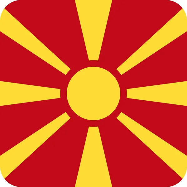 Macedonia Bandera Vector Square Flat Icon — Archivo Imágenes Vectoriales